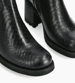 Outlet Boot biker à boucle - Justy 70 - Cuir lavé embossé python - Boots - Bottines|Boots - Bottines