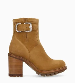 Hot Boot biker à boucle - Justy 90 - Cuir velours - Boots - Bottines|Boots - Bottines