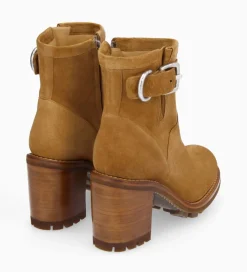 Hot Boot biker à boucle - Justy 90 - Cuir velours - Boots - Bottines|Boots - Bottines