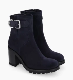 Clearance Boot biker à boucle - Justy 90 - Cuir velours - Boots - Bottines|Boots - Bottines