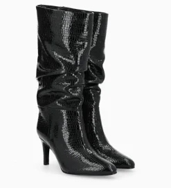 Hot Botte à talon - Céleste 65 - Cuir imprimé serpent verni - Bottes|Bottes