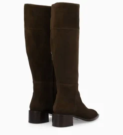 Online Botte à talon - Lora 50 - Cuir velours - Marron foncé Bottes|Bottes