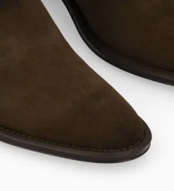 Online Botte à talon - Lora 50 - Cuir velours - Marron foncé Bottes|Bottes