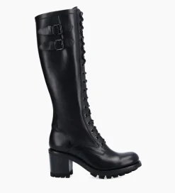 Discount Botte biker lacée à boucle - Justy 70 - Cuir lisse - Bottes|Bottes