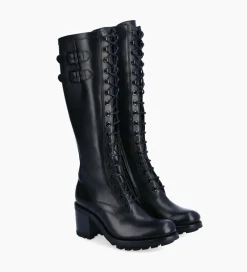 Discount Botte biker lacée à boucle - Justy 70 - Cuir lisse - Bottes|Bottes