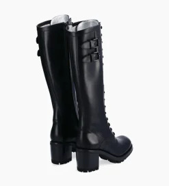 Discount Botte biker lacée à boucle - Justy 70 - Cuir lisse - Bottes|Bottes