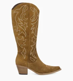 Online Botte western brodée à talon - Ruby 50 - Cuir velours - Bottes|Bottes