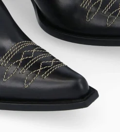 Hot Botte western brodée à talon - Ruby 50 - Cuir de veau lisse brillant - Bottes|Bottes