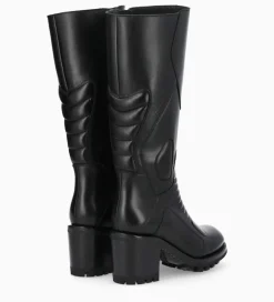 Outlet Botte zippée à talon - Thelma 70 - Cuir lisse - Bikers|Bottes