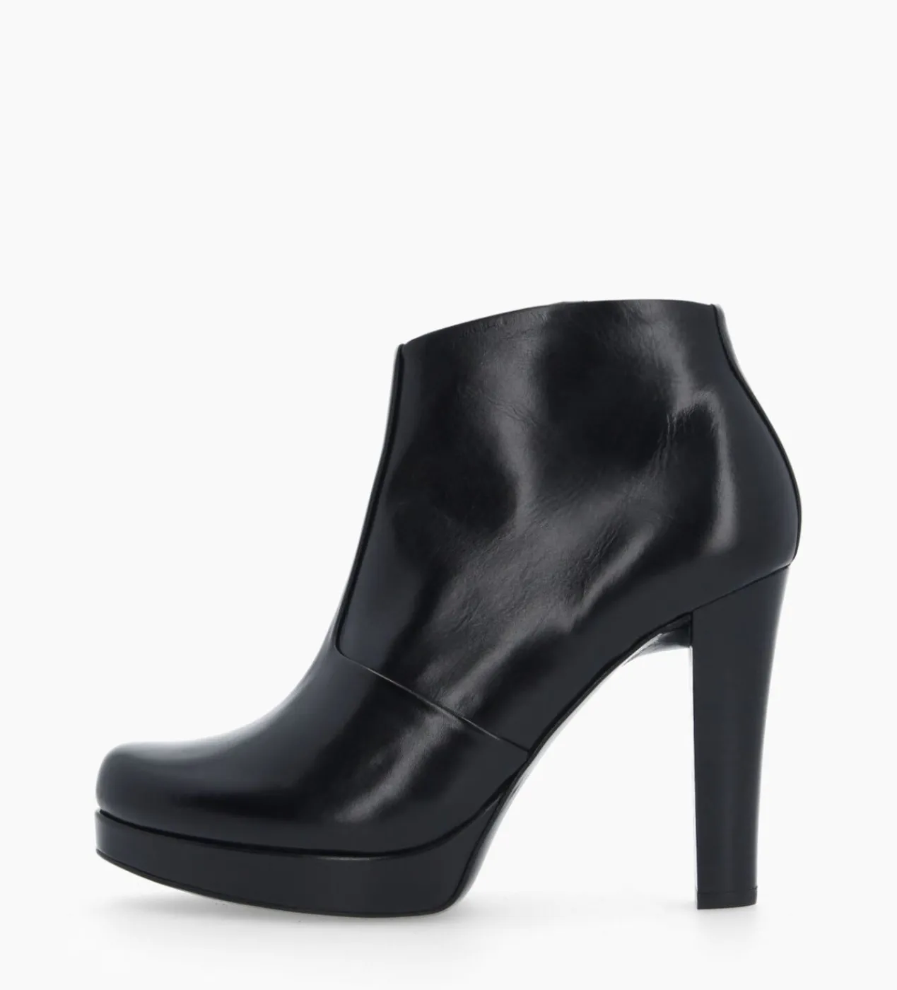 Hot Bottine à talon à zip - Juke 70 - Cuir lisse - Boots - Bottines