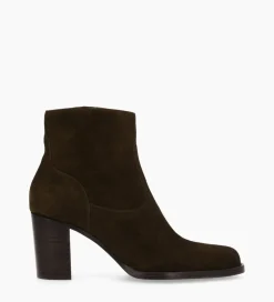 Online Bottine à talon à zip - Legend 70 - Cuir velours - Marron foncé Boots - Bottines|Boots - Bottines