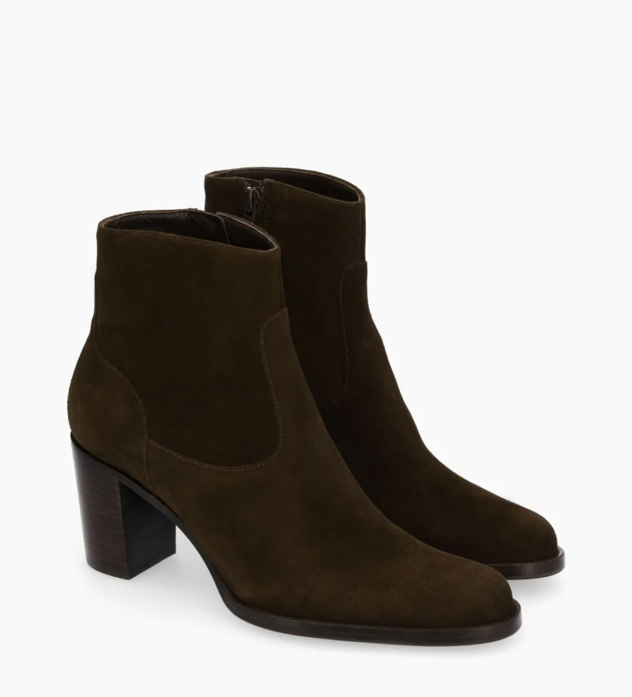 Online Bottine à talon à zip - Legend 70 - Cuir velours - Marron foncé Boots - Bottines|Boots - Bottines