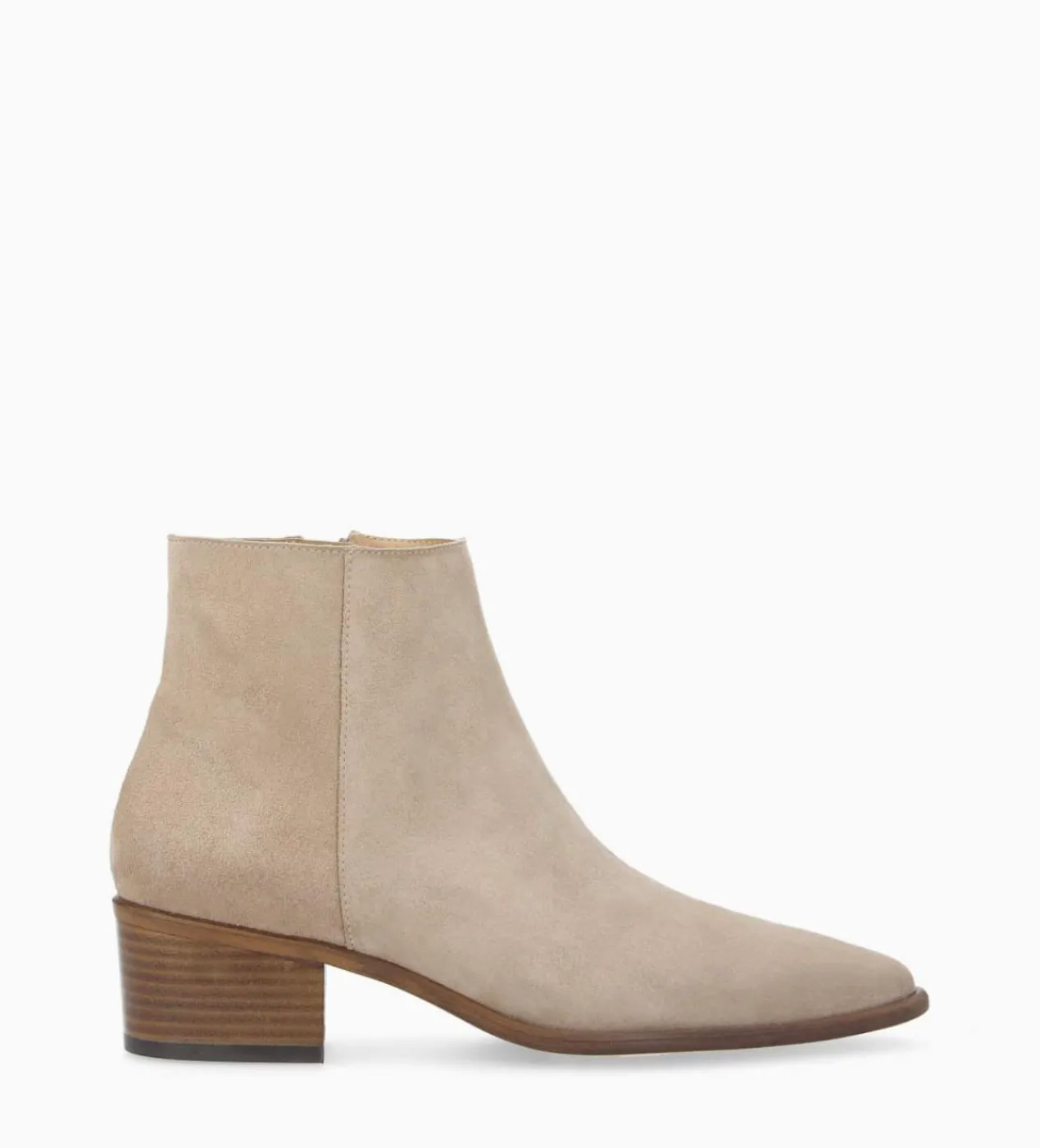 Bottine à talon à zip - Megan 50 - Cuir velours - Boots - Bottines