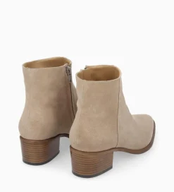 Bottine à talon à zip - Megan 50 - Cuir velours - Boots - Bottines