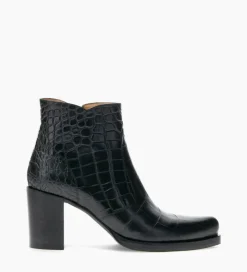 Sale Bottine à talon à zip - Paddy 70 - Cuir embossé croco - Boots - Bottines|Boots - Bottines