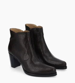 Outlet Bottine à talon à zip - Paddy 70 - Cuir imprimé serpent - Boots - Bottines|Boots - Bottines