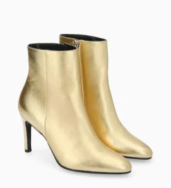 Bottine à talon aiguille zippée - Stella 85 - Cuir métallisé - Boots - Bottines