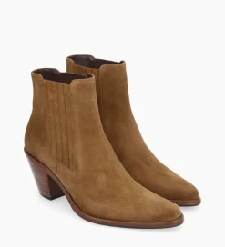 New Bottine chelsea à talon - Jane 70 - Cuir velours - Boots - Bottines|Santiags