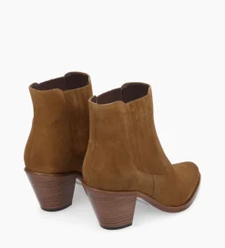 New Bottine chelsea à talon - Jane 70 - Cuir velours - Boots - Bottines|Santiags