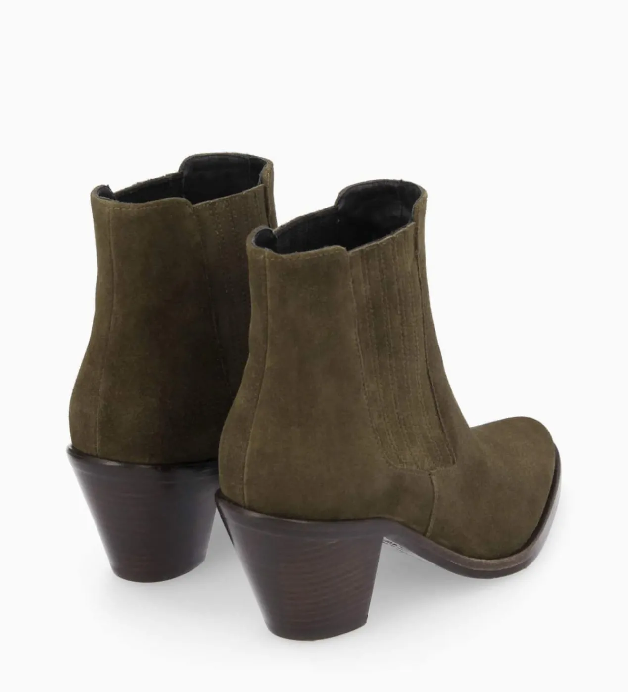 Hot Bottine chelsea à talon - Jane 70 - Cuir velours - Boots - Bottines