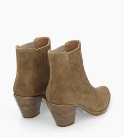 Discount Bottine chelsea à talon - Jane 70 - Cuir velours - Boots - Bottines|Boots - Bottines