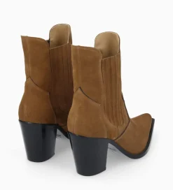 Sale Bottine chelsea à talon - Sandy 80 - Cuir velours - Boots - Bottines|Boots - Bottines