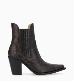 Bottine chelsea à talon - Sandy 80 - Cuir imprimé serpent - Boots - Bottines|Boots - Bottines