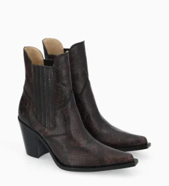 Bottine chelsea à talon - Sandy 80 - Cuir imprimé serpent - Boots - Bottines|Boots - Bottines