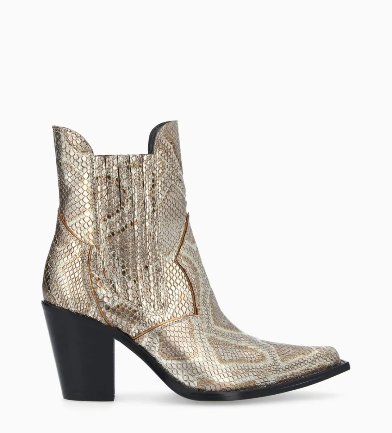 Outlet Bottine chelsea à talon - Sandy 80 - Cuir imprimé serpent - Boots - Bottines|Boots - Bottines