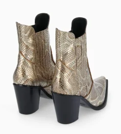 Outlet Bottine chelsea à talon - Sandy 80 - Cuir imprimé serpent - Boots - Bottines|Boots - Bottines