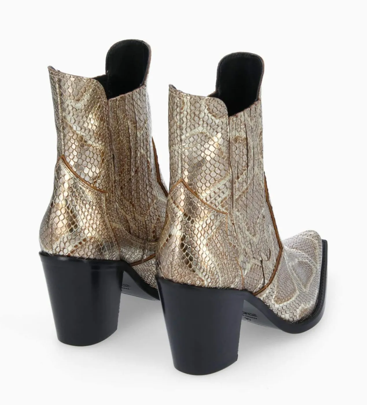 Outlet Bottine chelsea à talon - Sandy 80 - Cuir imprimé serpent - Boots - Bottines|Boots - Bottines