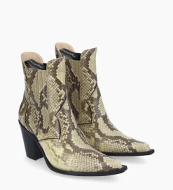 Best Bottine chelsea à talon - Sandy 80 - Cuir imprimé serpent - Boots - Bottines
