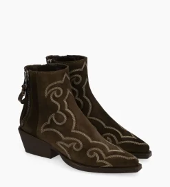 Discount Bottine Western - Calamity 40 - Cuir velours - Marron foncé Boots - Bottines|Boots - Bottines