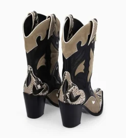 Online Bottine western à talon - Andrea 80 - Cuir de veau/Velours/Nappa/Serpent - Boots - Bottines|Boots - Bottines
