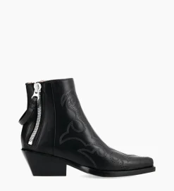 Outlet Bottine Western brodée - Calamity 40 - Cuir de veau lisse mat - Boots - Bottines|Boots - Bottines