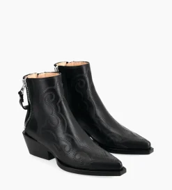 Outlet Bottine Western brodée - Calamity 40 - Cuir de veau lisse mat - Boots - Bottines|Boots - Bottines