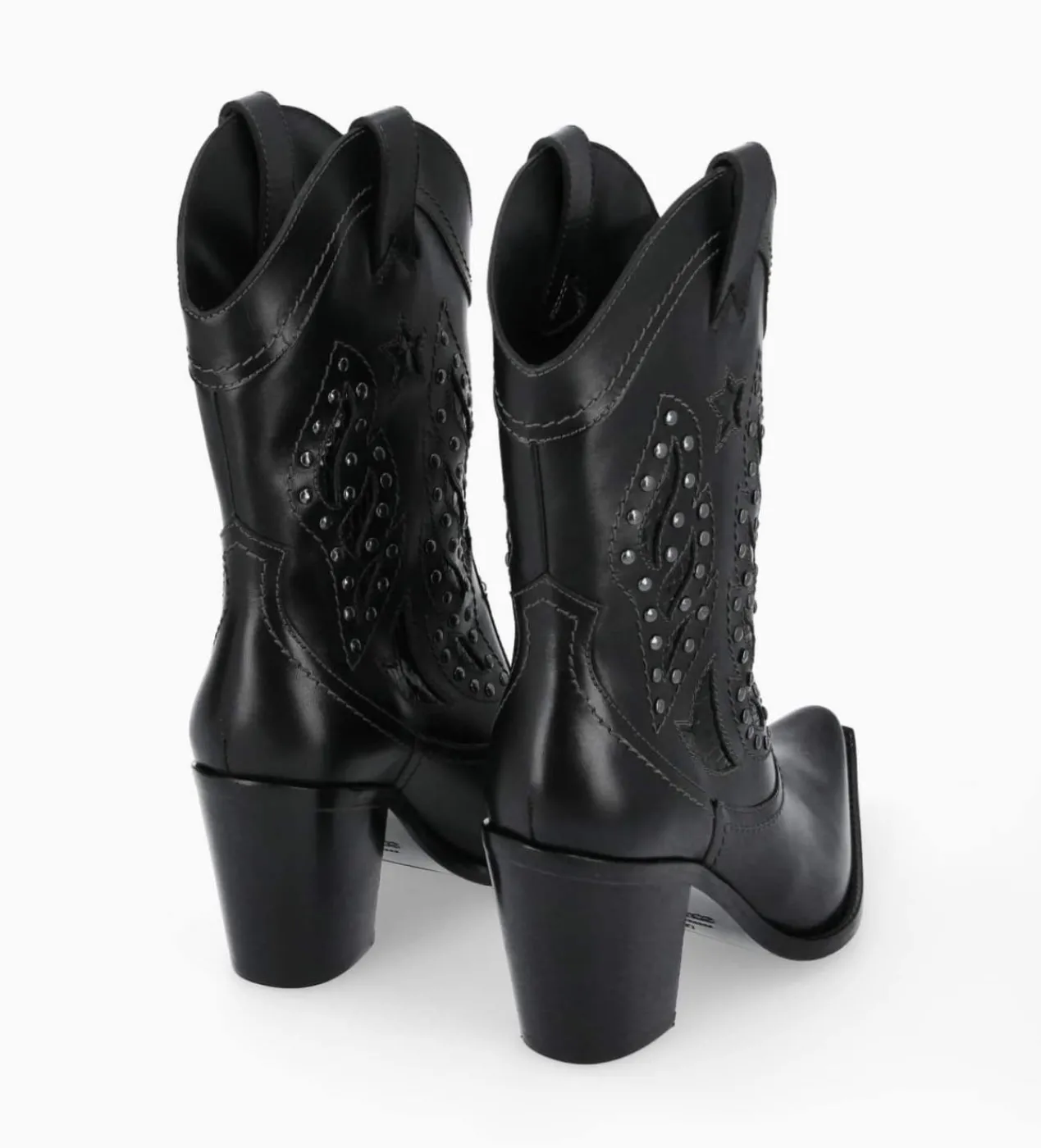 Online Bottine western brodée à talon avec clous - Tippi 80 - Cuir de veau lisse/Cuir imprimé serpent - Boots - Bottines|Santiags