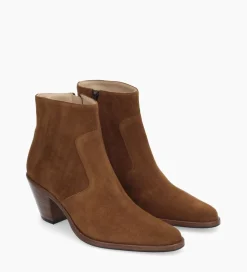 Discount Bottine western zippée - Jane 7 - Cuir velours - Boots - Bottines