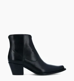 Clearance Bottine western zippée à talon - Sadie 50 - Cuir de veau lisse brillant - Boots - Bottines|Boots - Bottines