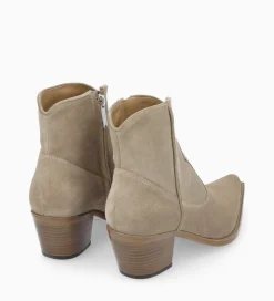 New Bottine western zippée à talon - Sadie 50 - Cuir velours - Boots - Bottines|Boots - Bottines