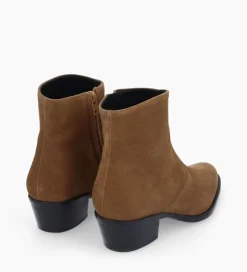 Clearance Bottine western zippée à talon - Jane 5 - Cuir velours - Boots - Bottines