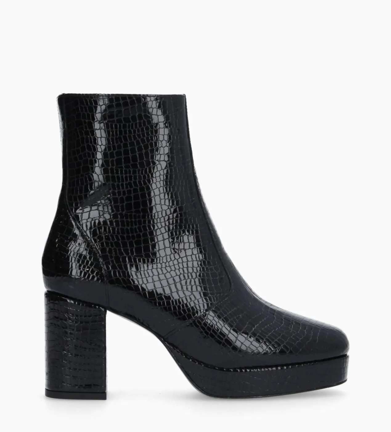 Online Bottine zippée - Carlotta - Cuir verni imprimé serpent - Boots - Bottines