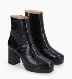 Online Bottine zippée - Carlotta - Cuir verni imprimé serpent - Boots - Bottines
