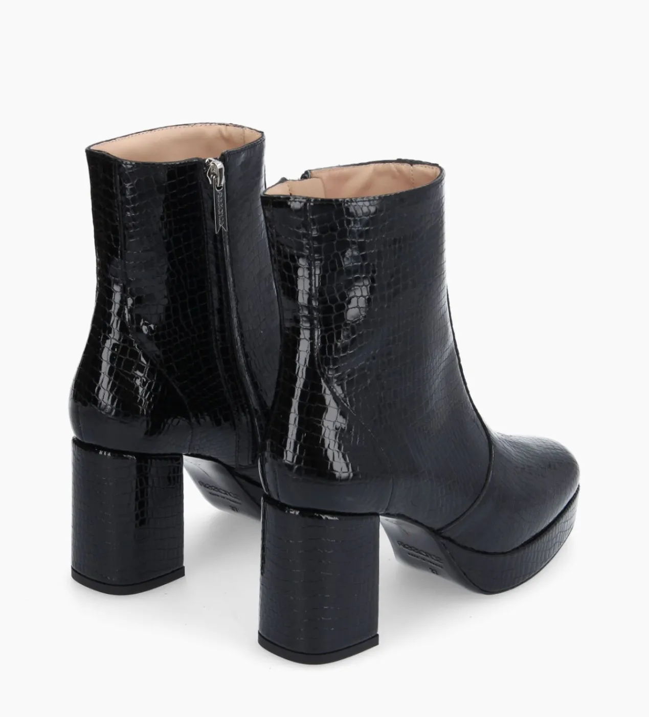 Online Bottine zippée - Carlotta - Cuir verni imprimé serpent - Boots - Bottines