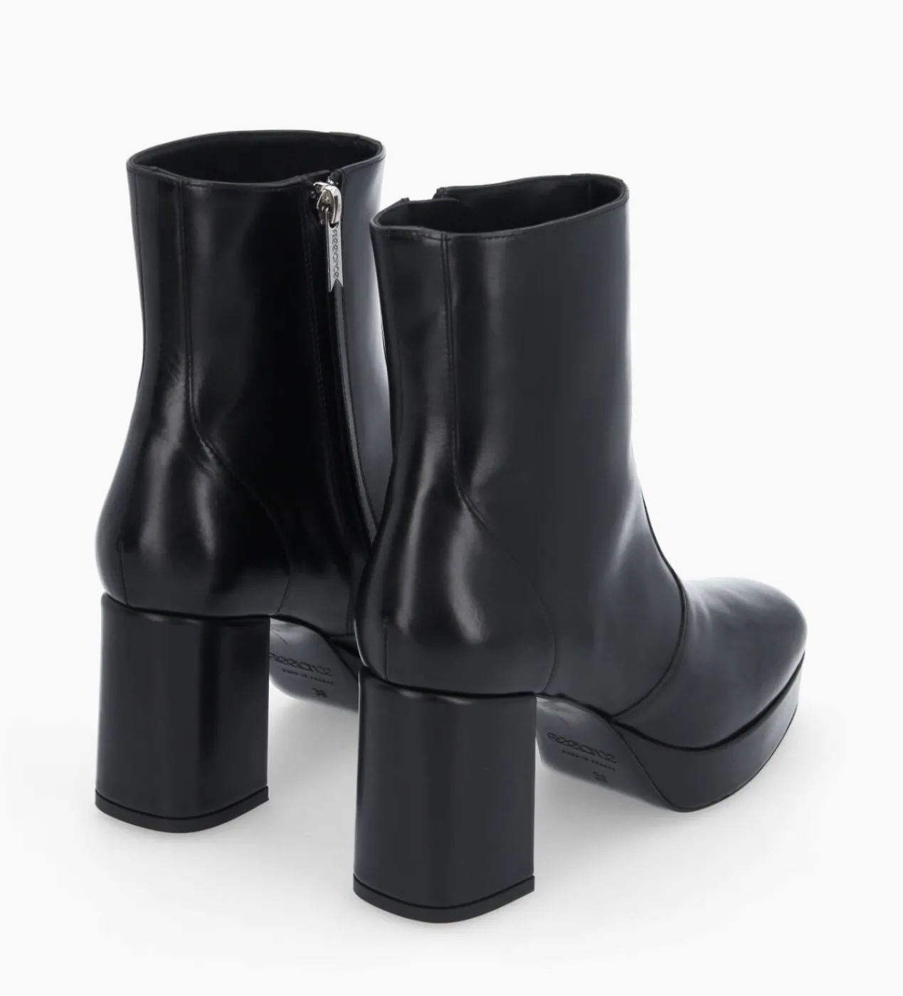 New Bottine zippée à talon - Carlotta 70 - Cuir lisse - Boots - Bottines