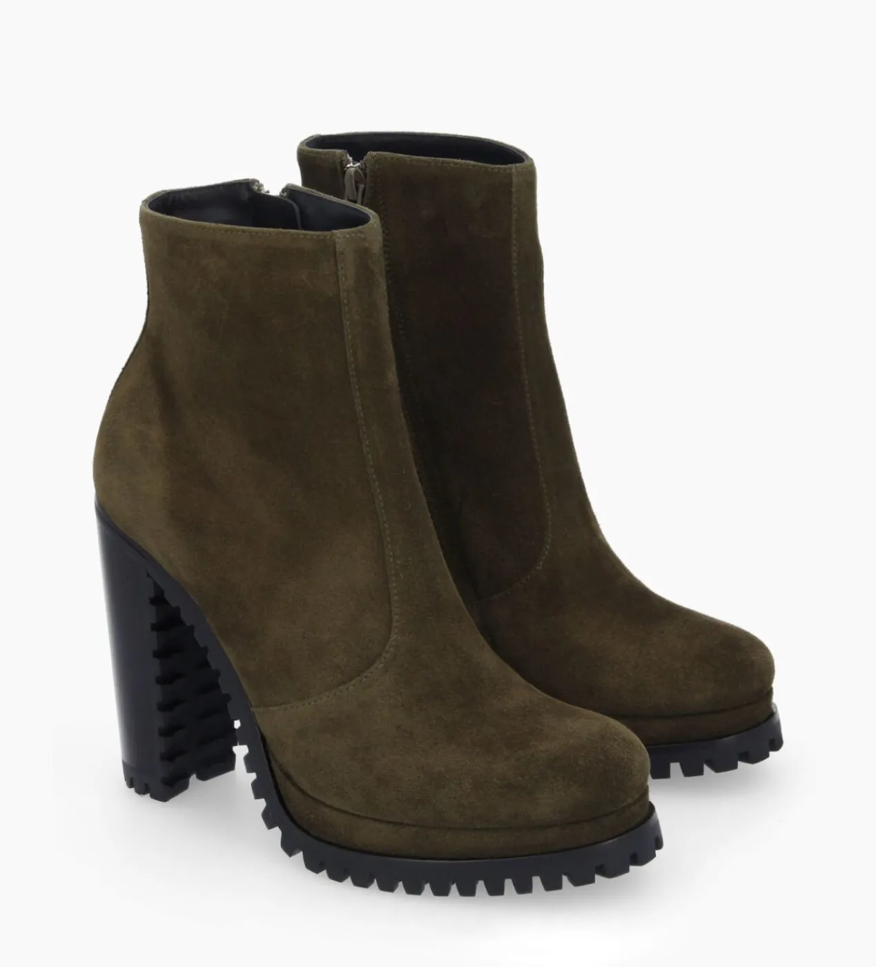 Bottine zippée à talon - Lery 7 - Cuir velours - Boots - Bottines