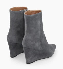 Hot Bottine zippée à talon compensé - Florence 70 - Cuir velours - Boots - Bottines|Boots - Bottines