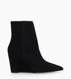 Hot Bottine zippée à talon compensé - Florence 70 - Cuir velours - Boots - Bottines