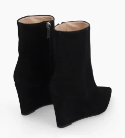 Hot Bottine zippée à talon compensé - Florence 70 - Cuir velours - Boots - Bottines