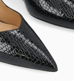 Outlet Escarpin à talon compensé à bout pointu - Francesca 70 - Cuir imprimé serpent verni - Escarpins